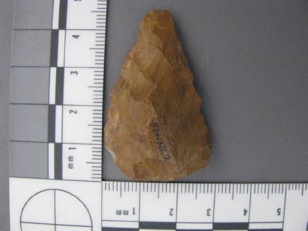 Mid-stage biface cutting tool with scale