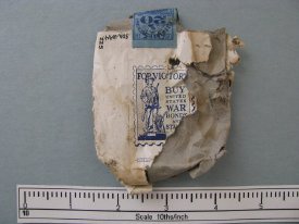 Cigarette package, Raleigh brand, war bond coupon